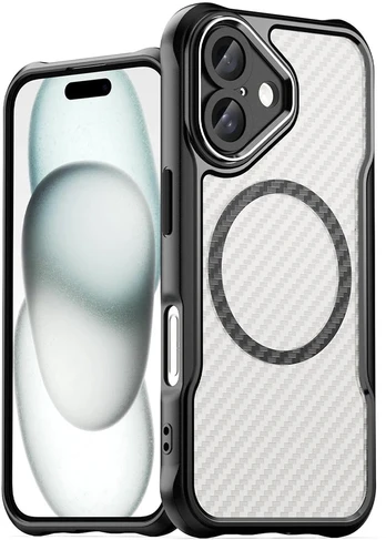 Dėklas skirtas iPhone 15 Pro - Skaidrus-Juodas
