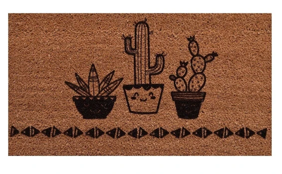 Durų kilimėlis Conceptum Hypnose Coco Basic, rudas/juodas, 40 cm x 60 cm