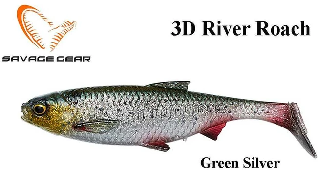 Masalas Savage Gear 3D River Green Sidabrinis 3 vnt 12 cm 17 g