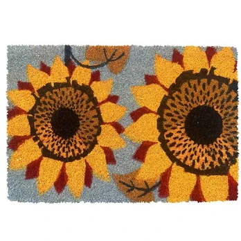 Kokosinis durų kilimėlis, augalai, 60x40 cm