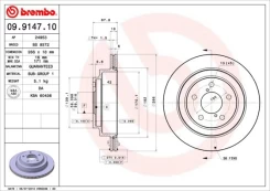 Stabdžių diskas BREMBO 09.9147.10 kaina