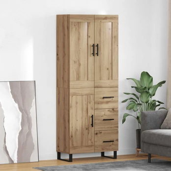 Aukštas spintelė su stalčių 2 pcs Amatininkų ąžuolas
