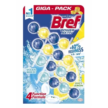 WC valiklis-gaiviklis BREF SVR Lemon + Ocean, 4 x 50 g