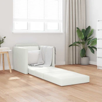 Sofa-lova 2-in-1 balta 74x77x81 cm dirbtinės odos