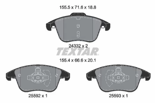TEXTAR 2433205 Brake pad set