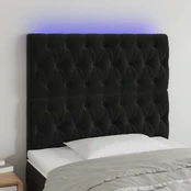 Galvūgalis su led, juodos spalvos, 100x7x118/128cm, aksomas kaina