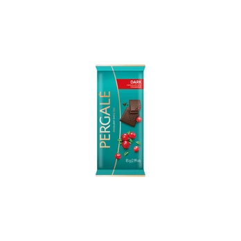 Šokoladas PERGALĖ, juodasis, su spanguolėmis, 85 g