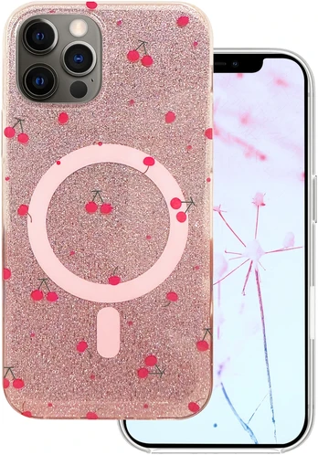 Dėklas Telforceone Cherry Mag case for iPhone 12 / 12 Pro 6,1' glitter