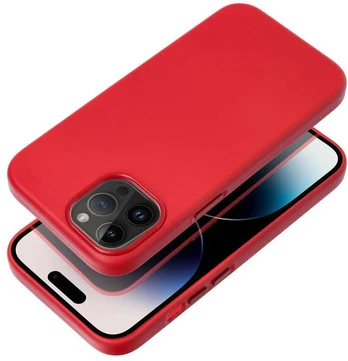 Dėklas Leather Mag Cover (MagSafe) skirtas iPhone 16 Plus raudonas