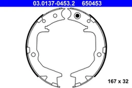 ATE 03.0137-0453.2 Brake shoe set