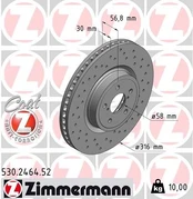 Stabdžių diskas ZIMMERMANN 530.2464.52 kaina