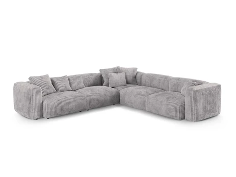 Modular Symmetrical Corner Sofa, "Martina", 5 Seats, 330x330x75, Light Grey