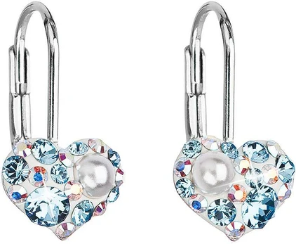 Evolution Group Heart auskarai su Swarovski 31125.9 aqua