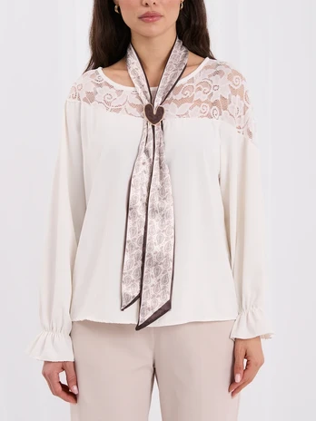 Italy Moda Bluzka-MI-BZ-3574.01-ecru
