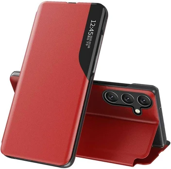 Hurtel Eco Leather View Case Samsung Galaxy S25 dėklas telefonui raudonos spalvos