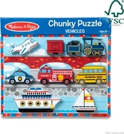 Melissa & Doug Vehicles Chunky Puzzle kaina