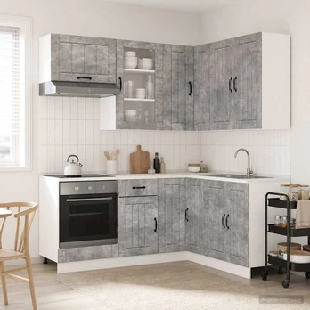 Virtuvės vienetas LUCCA 8 pcs Betono pilka Apdirbta mediena