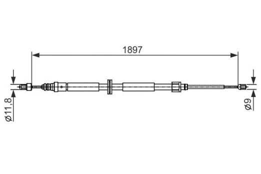 Trosas, stovėjimo stabdys BOSCH 1 987 482 433