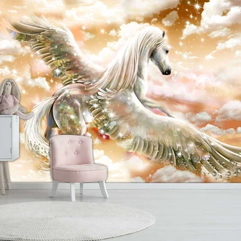 Artgeist Fototapetas - Pegasus (Oranžinis)
