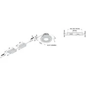 LED įleidžiamas prožektorius Eco SR 68 chromas matinis 3000 K Ø 8,5 cm