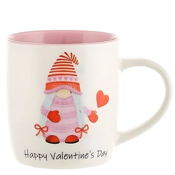 Puodelis Happy Valentine's Day, baltas/rožinis, 320 ml