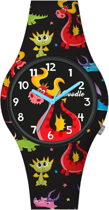 Doodle Watch vaikiškas laikrodis Dragon Quartz su silikoniniu dirželiu Do32012, dirželis