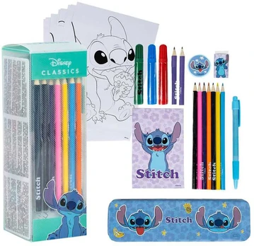 Set de Papetărie Stitch Mėlyna 24 Dalys