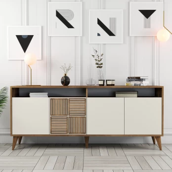 Konsolė Milan-Walnut, Cream Graikinis riešutas Kremas