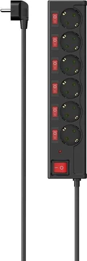 Hama Multiple Socket 6-fold blck individually switchable 223158