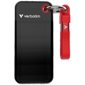 Verbatim Pocket SSD External Drive 512GB USB-C 3.2 gen.2 keychain / black blue