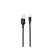 XO cable NB143 USB - microUSB 1,0 m 2,4A black kaina