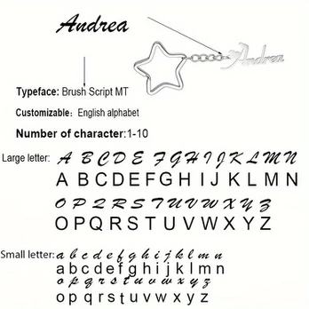 Abėcėlės pakabukas, 1 vnt, Keychain 7-Brush Script MT