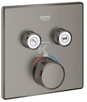 Grohe dušas termostata SmartControl virsapmetuma daļa, ar 2 izejām, brushed hard graphite
