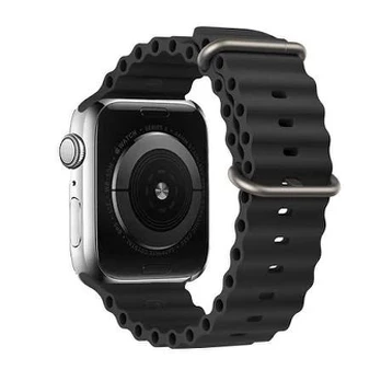 Silikoninis dirželis Apple Watch 42/44/45/49 mm – juodas