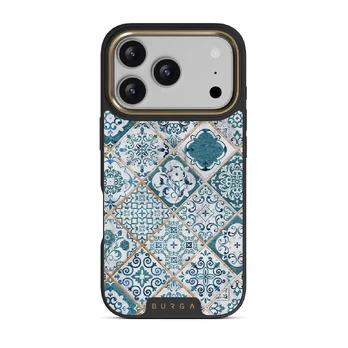 Tropical Oasis - Ornament iPhone 17 Pro Case, Elite Dark (MagSafe) / Gold