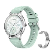 COLMI L28 Smart Watch (Silver-green + silver steel strap) kaina