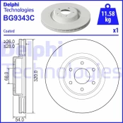 DELPHI BG9343C Brake Disc kaina