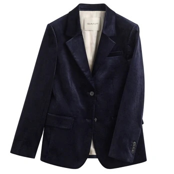 Švarkas moterims, Mėlyna, Corduroy blazer