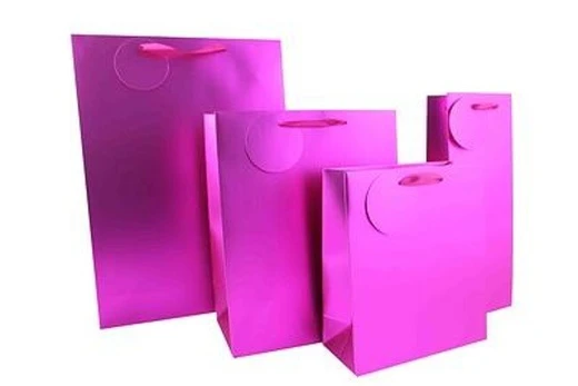 L dovanų maišelis Pink Matt Metallic,