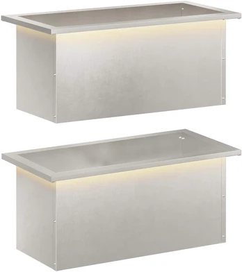 Sodo vazonas su LED 2 vnt. Sidabrinė 30 x 60 x 30 cm