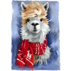 Deimantinis paveikslas Lama with Scarf WD2512