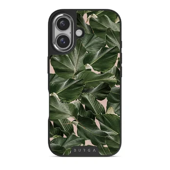 So Lush - Bannana Leaves iPhone 16 Plus Case, Elite Dark (MagSafe) / Silver