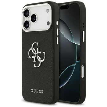 Dėklas Guess Grained Big 4G Classic Logo do iPhone 17 Pro Max juoda
