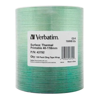 CD-R 700MB 52x Thermal Printable 100 pcs 43792
