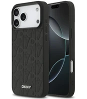 Dėklas DKNY PU Leather Grid Pattern Magsafe Case for iPhone 17 Pro Max Juodas