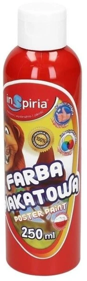 Plakatų dažai Inspiria 250ml, raudoni