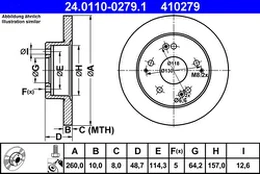 ATE 24.0110-0279.1 Brake Disc kaina