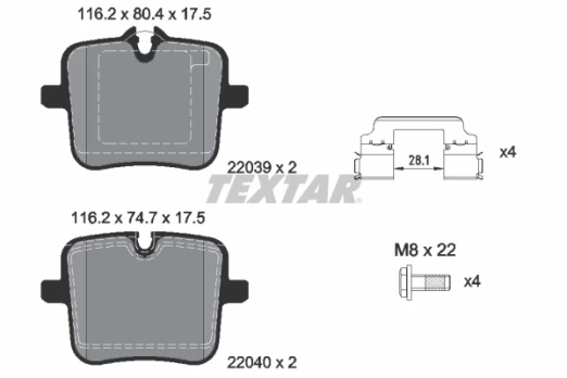 TEXTAR 2203901 Brake pad set