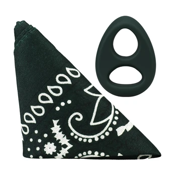 Doc Johnson The Code Silicone Ring & Bandana Set Hunter Žalias - Stylish Duo Pack