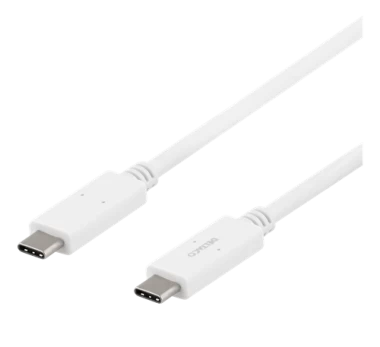Kabelis DELTACO USB-C - USB-C, 5Gbit / s, 5A, 1M, baltas / USBC-1502M